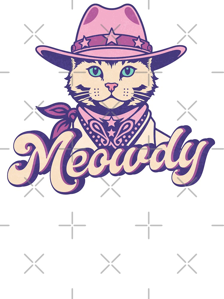 Meowdy Cowboy Cat - Cute Country Western Cowgirl Cat by artCreativeColony