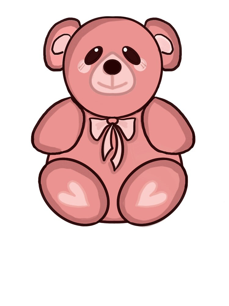 Cute Pink Teddy Bear Sticker by artiistsama