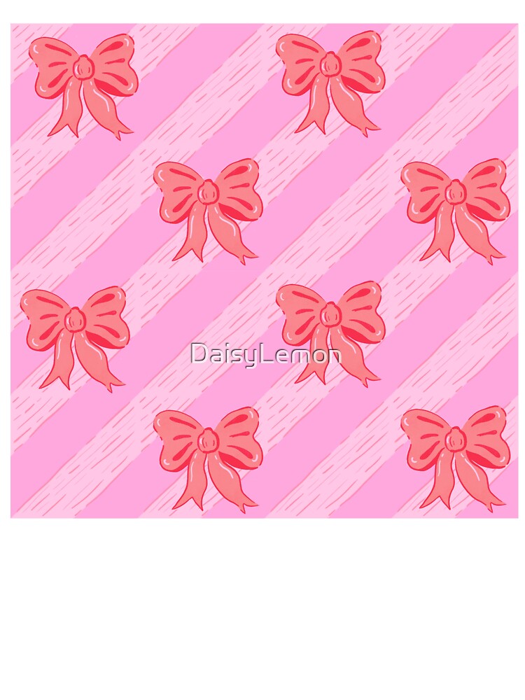 Coquette Pink Bows and Stripes by DaisyLemon