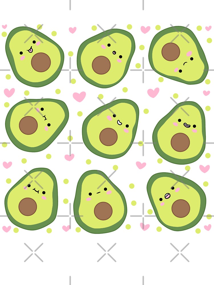 Kawaii avocado pattern by Yarafantasyart