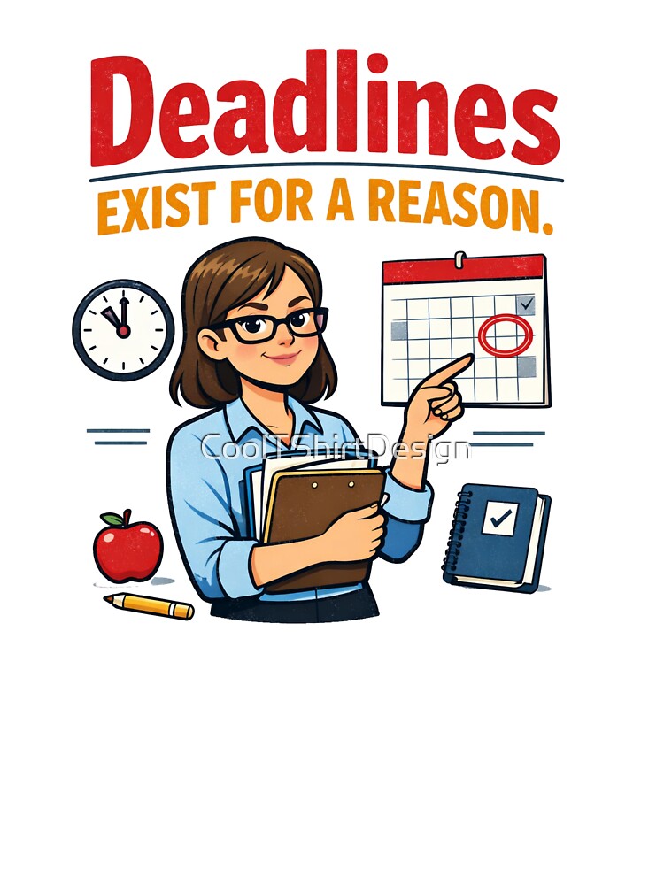 Deadlines Exist for a Reason Teacher by CoolTShirtDesign