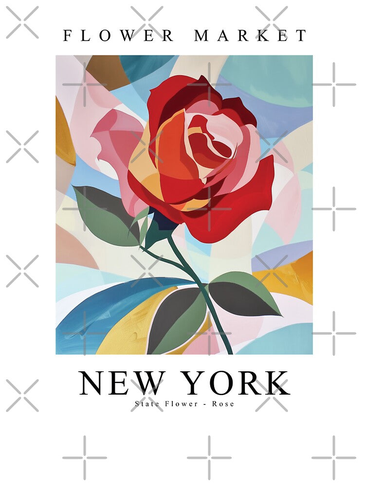 NEW YORK State Flower - Rose by MarkedArtPrints