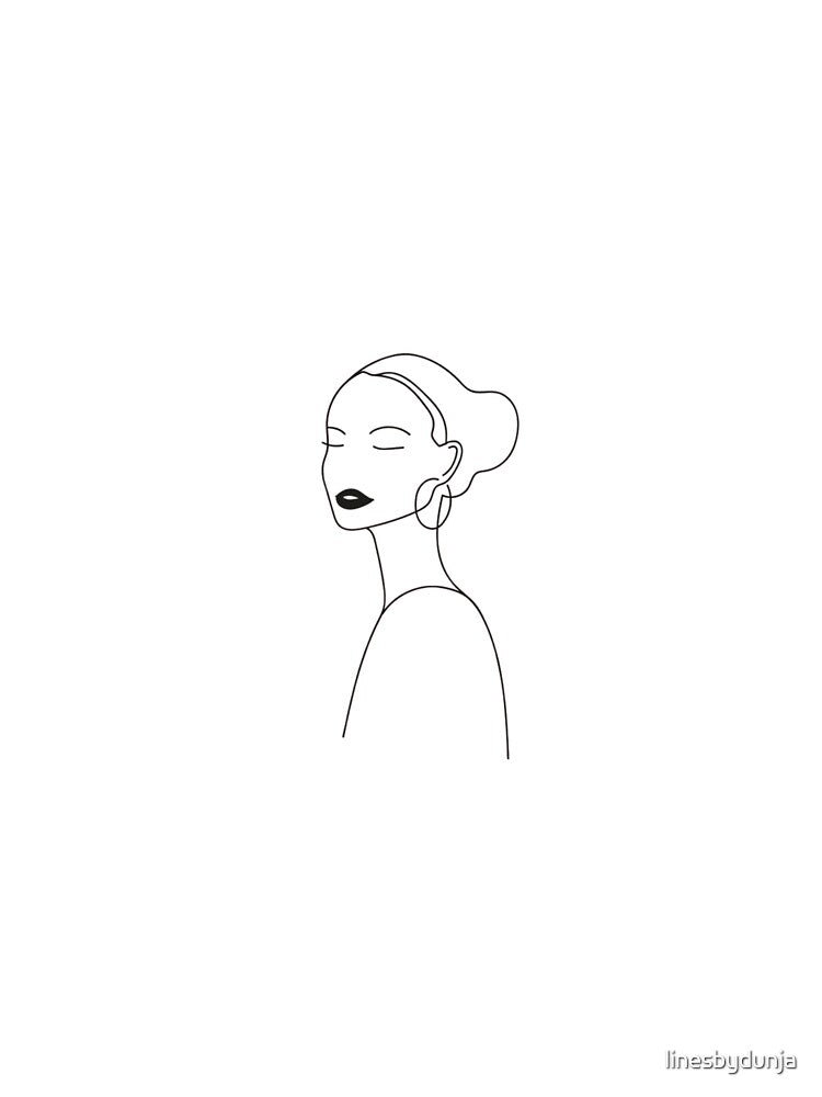 Minimal Line Art Woman Portrait by linesbydunja