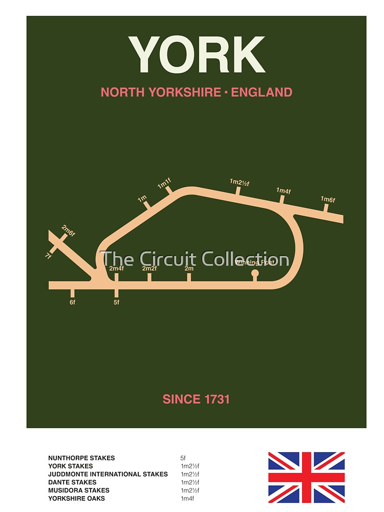 Minimalist York Horse Racing Line Print by The Circuit Collection