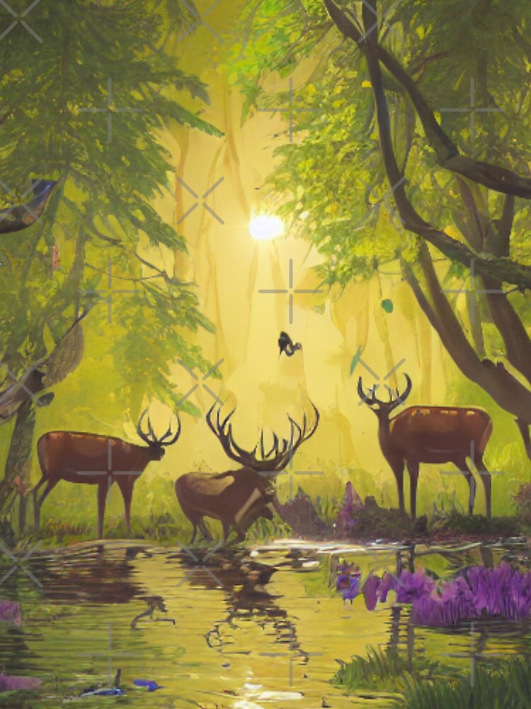 The Sipping Song of the Deer at the Mystic Lake by WBP Mart