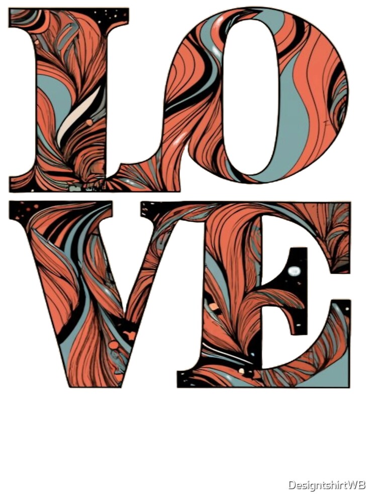Interconnected Love Typography Design with Retro Pattern Overlay by DesigntshirtWB