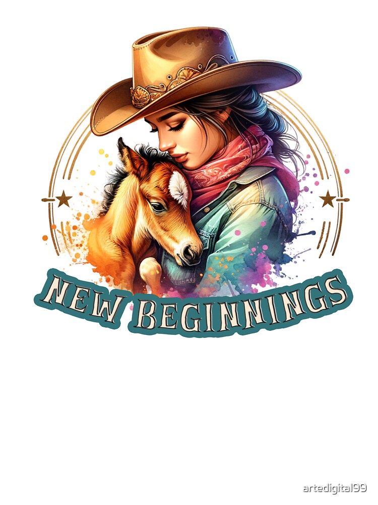 Country Cowgirl Hustle Spirit- New Beginnings - Apparel, Mugs, Stickers & More by artedigital99