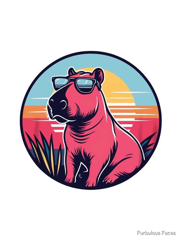 Capybara Sunset Chill by Furbulous Faces