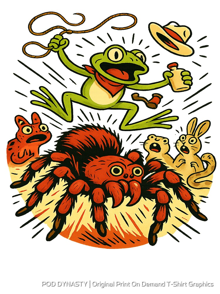 Frog Rodeo Mayhem – Pure Cowboycore Energy by POD DYNASTY | Original Print On Demand T-Shirt Graphics