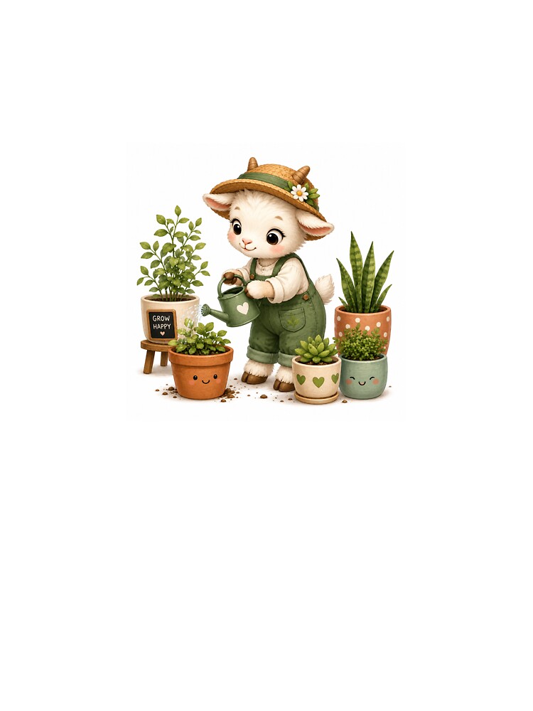 Plant Parent Goat by QuirkNest Studio