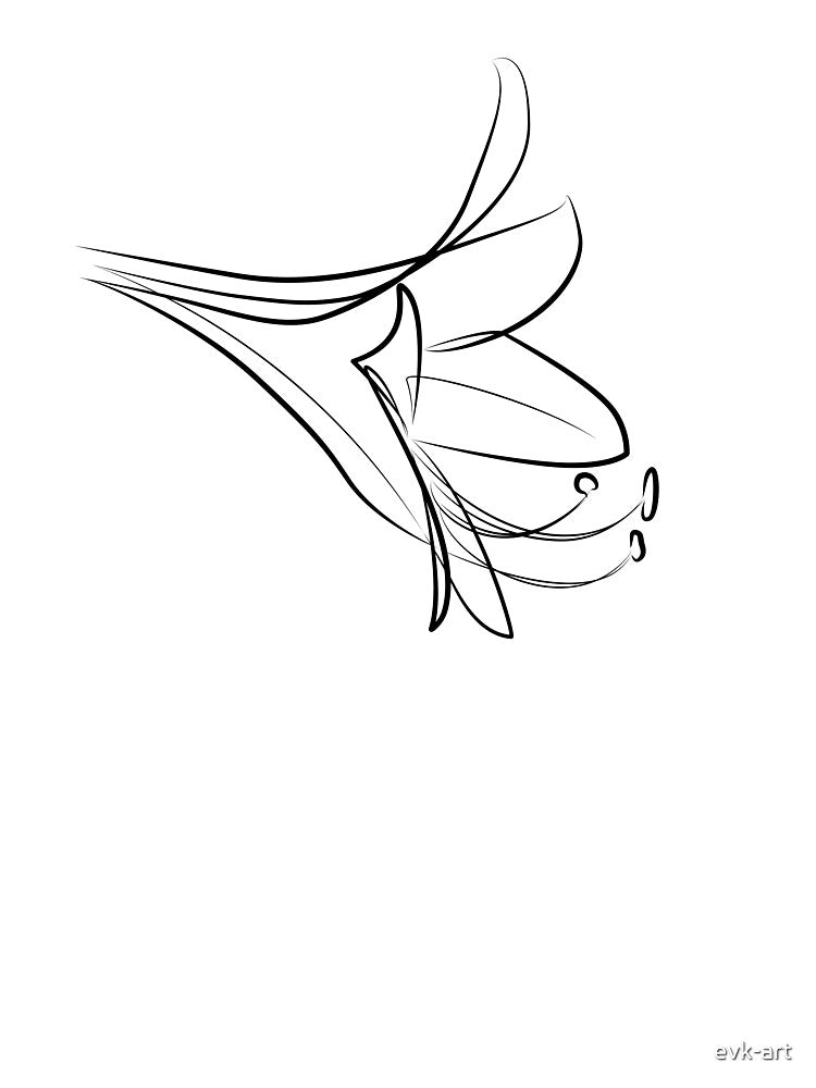 Flower lily drawing in one line art by evk-art