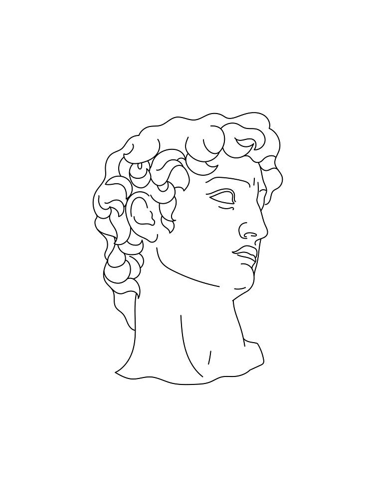 Black Line Greek Statue by DigiHouse