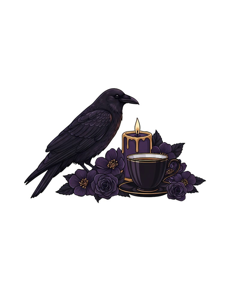Crescent Crow Teacup Gift by IllumeInk