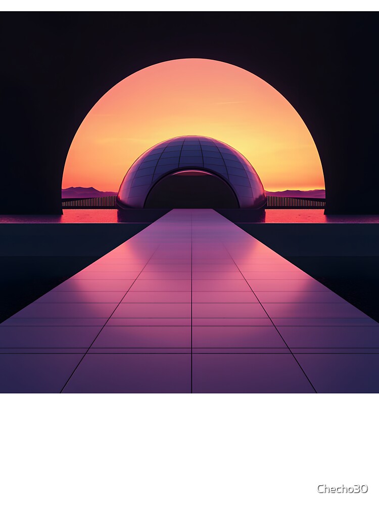 3d Render Of Retro City Dome, Warm by Checho30