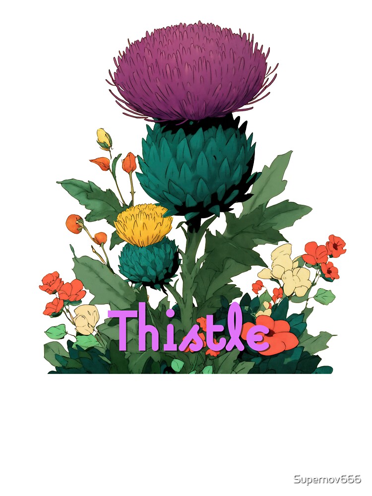 Thistle Bloom: Vibrant Botanical Charm by ForeverPrintsOK