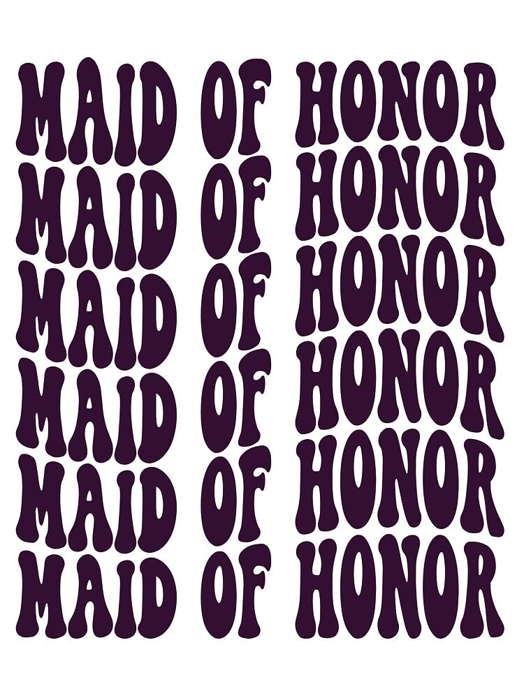 Maid Of Honor Purple Retro Graphic Bridal Party Gifts for Bachelorette Party by mysticblvd