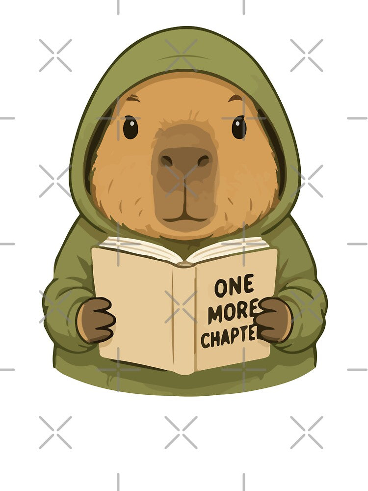 Capybara Cartoon Reading Book One More Chapter by stylishdzign