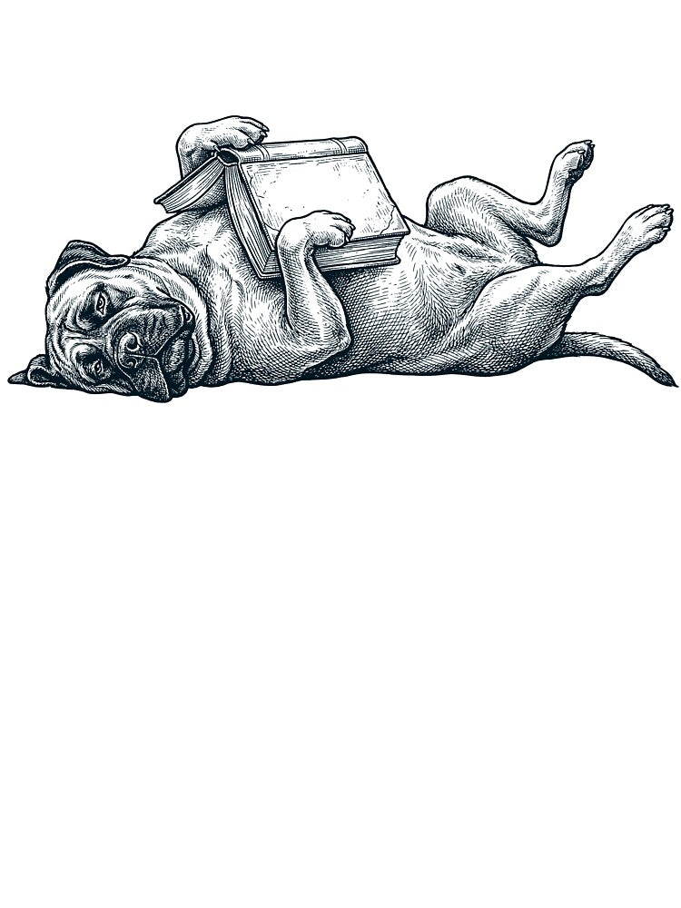 Funny Mastiff Reading Book Nap Dog Lover by DoodleTortle