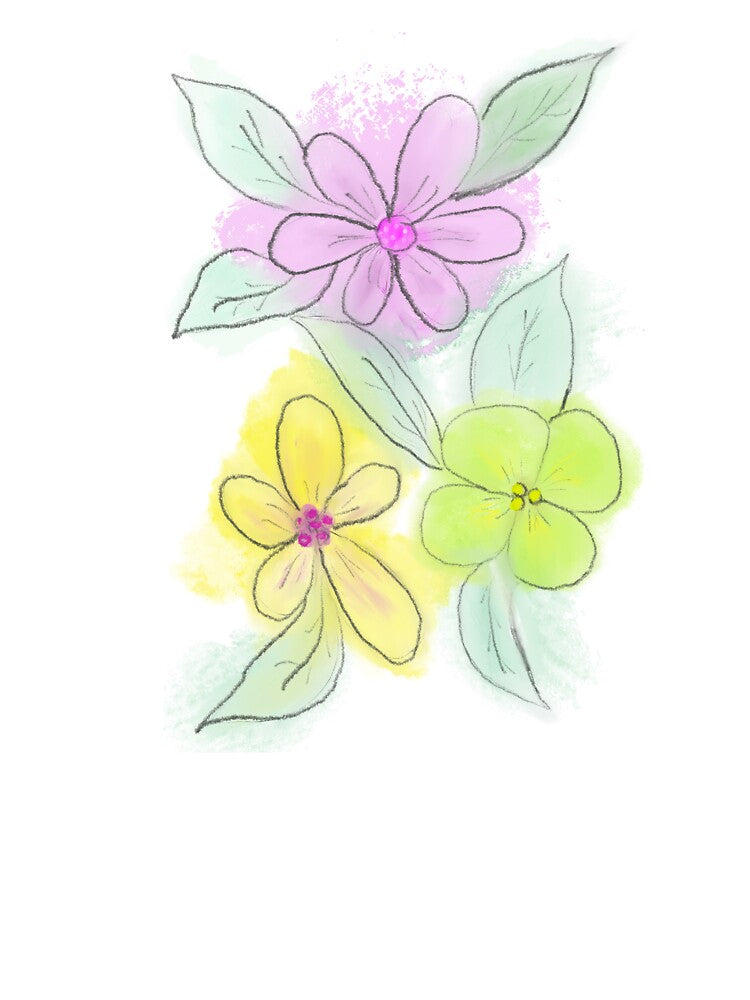 Pastel Hand Drawn Flowers by clounewcomb