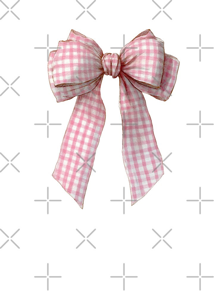 Pink gingham bow by MendaciousMina