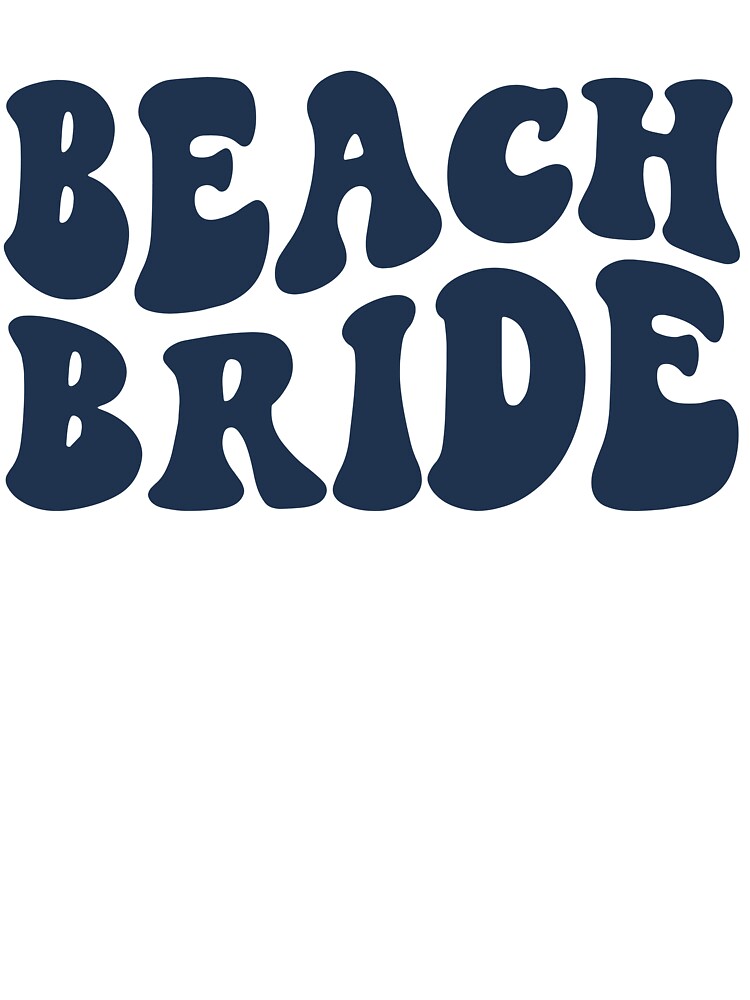 Beach Bride Navy Blue Retro Graphic Bridal Party Gifts for Bachelorette Party by mysticblvd