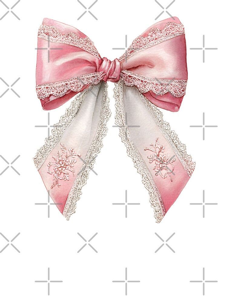 Pink and white lace bow by MendaciousMina