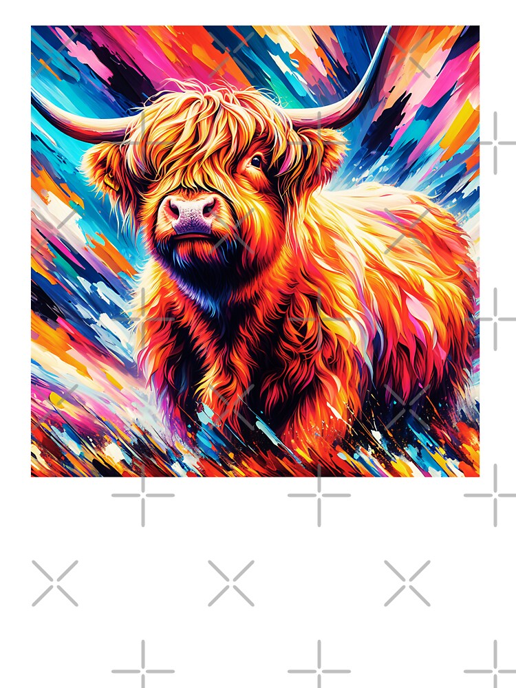 Colorful Highland Cow Acrylic Art by TheAnimalZ00