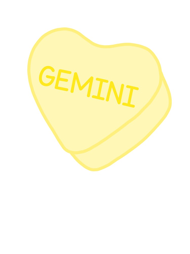 Gemini Yellow Candy Heart Sweet Heart Cute by SlimyFish