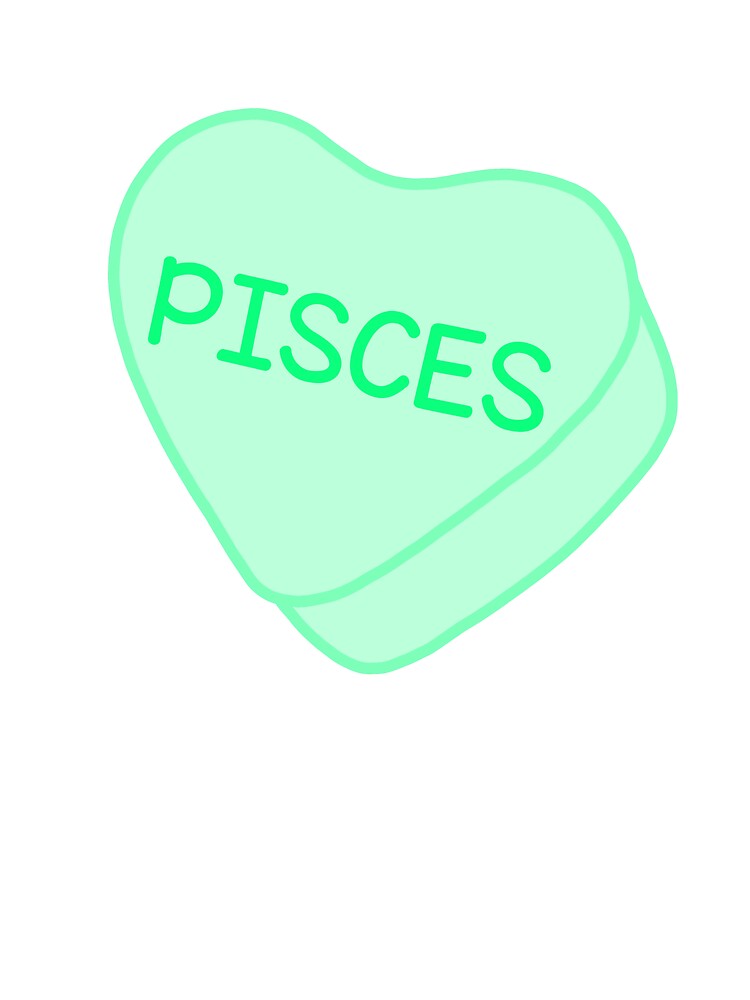 Pisces Green Candy Heart Sweet Heart Cute by SlimyFish