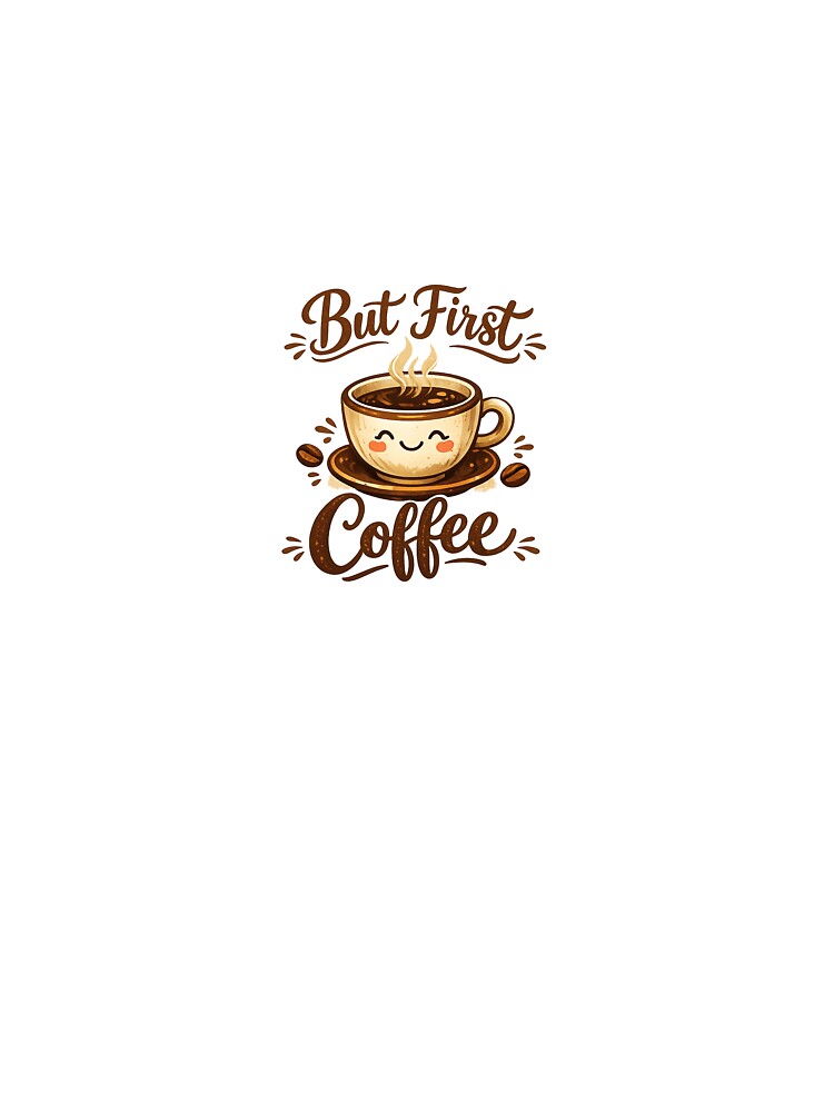 But First Coffee Funny Coffee Design by SugarSketch by VanshShristi