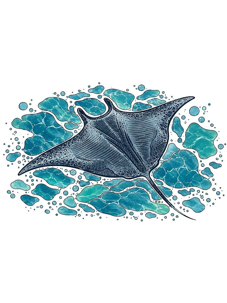 Ocean Glider Manta Ray Graphic Tee by BBM-STYLE-MAKER