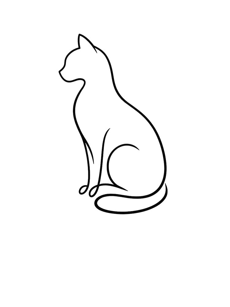 Minimalist Single Line Cat Drawing – Elegant Continuous Line Art Cat Illustration by ArtWaveStudio8