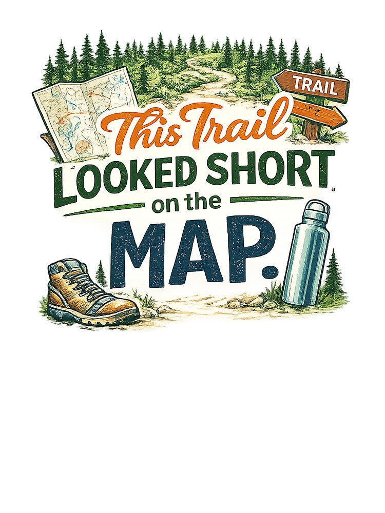 This Trail Looked Short on the Map – Funny Hiking Trail Design by The Bearded Embroiderer