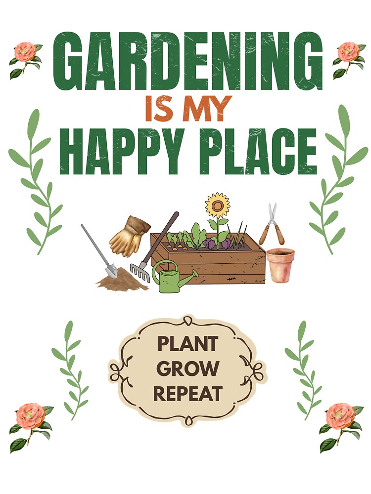 Gardening Is My Happy Place Vintage Garden Lover Design by Uvclick