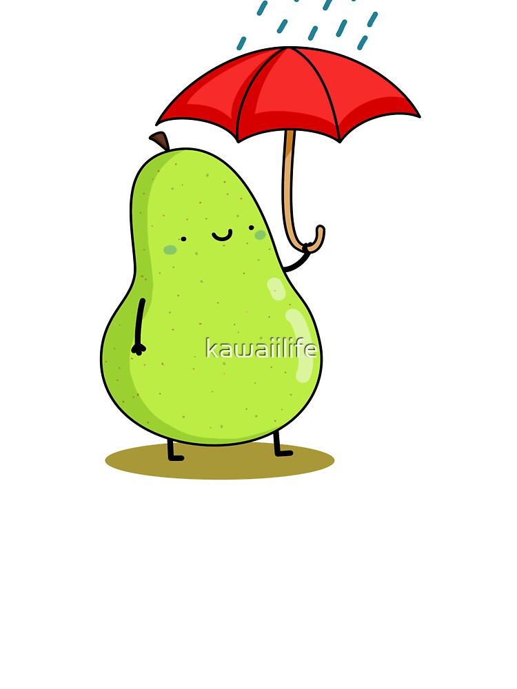 Kawaii Pear with Umbrella by kawaiilife