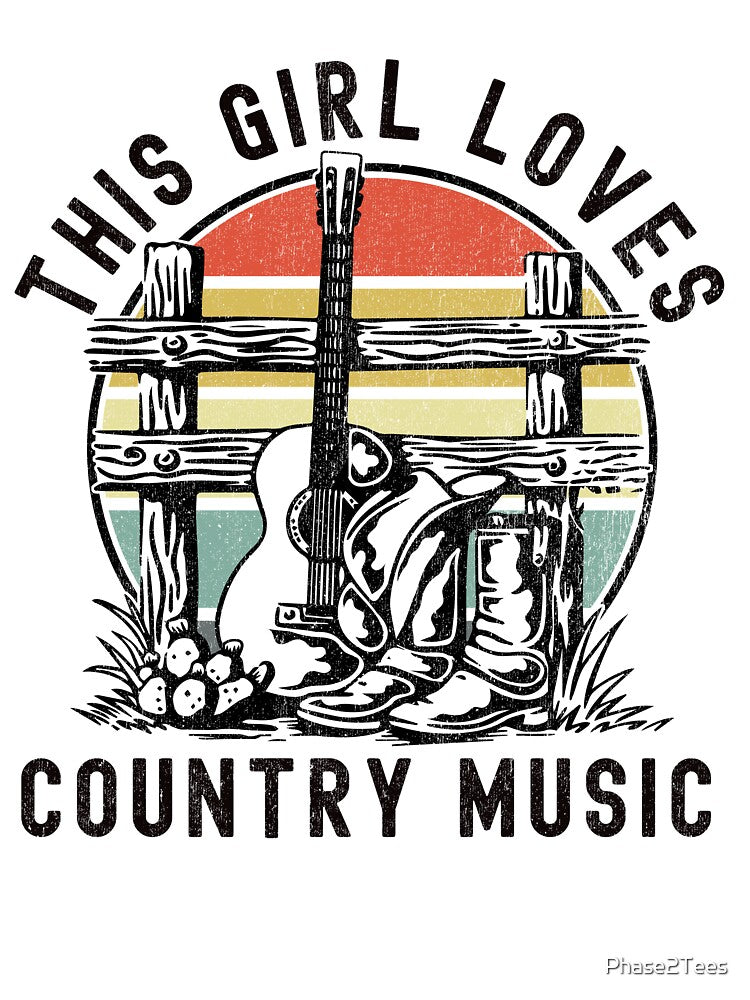 This Girl Loves Country Music by Phase2Tees