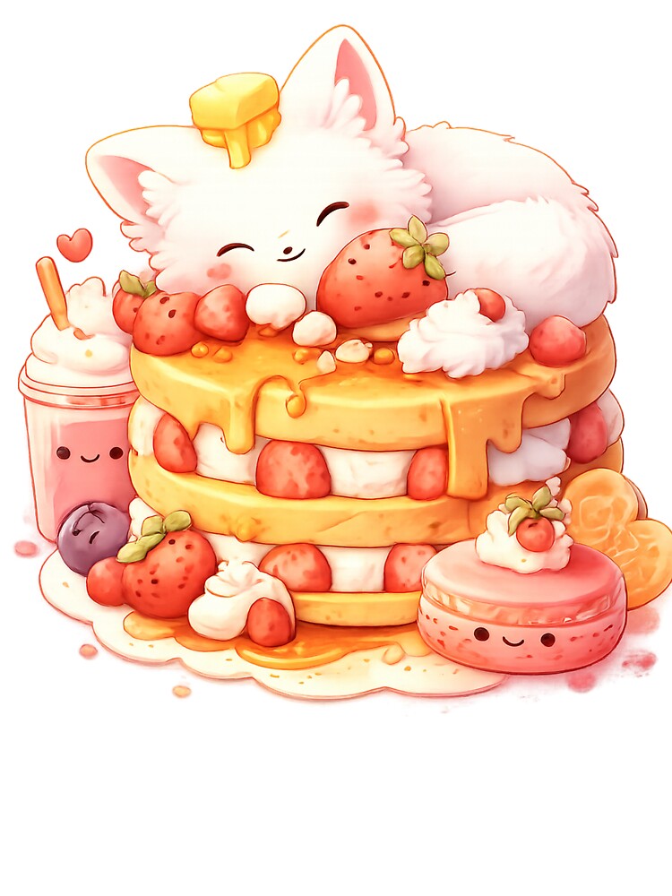 Sleeping Fox on Pancakes by Eiraoff