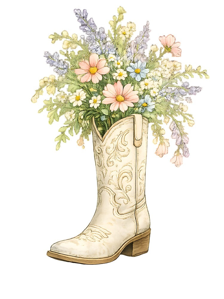 Cowboy Boot Wildflower by GenesixDesign