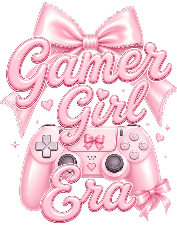 Gamer Girl Era Pink Coquette Bow Controller Soft Girl Gaming by StyxIND