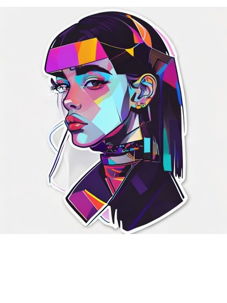 Y2K Cyber Girl - 2000s Retro Internet Aesthetic Sticker Design by Aditya Andri Purnama