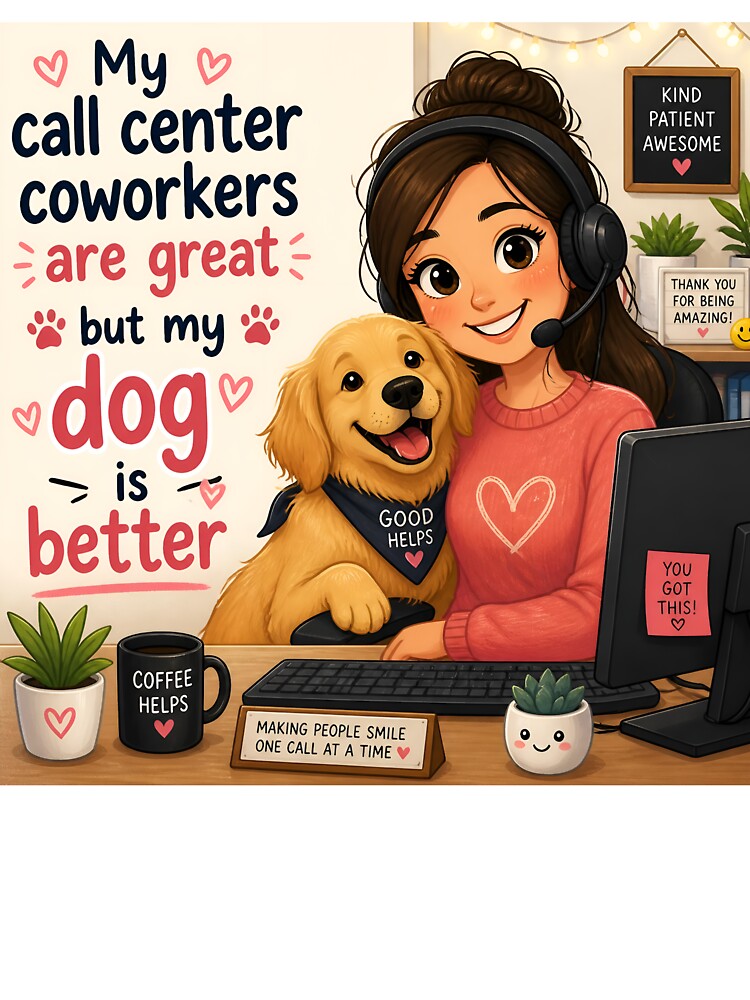 My Call Center Coworkers Are Great But My Dog Is Better — Funny Call Center Dog Mom Gift Shirt by DoggyDayLove