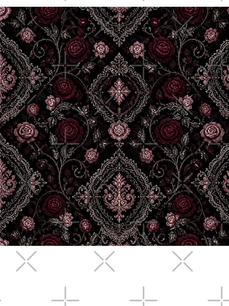 Moody Vintage Botanical Damask Gothic Floral by StickyGuys