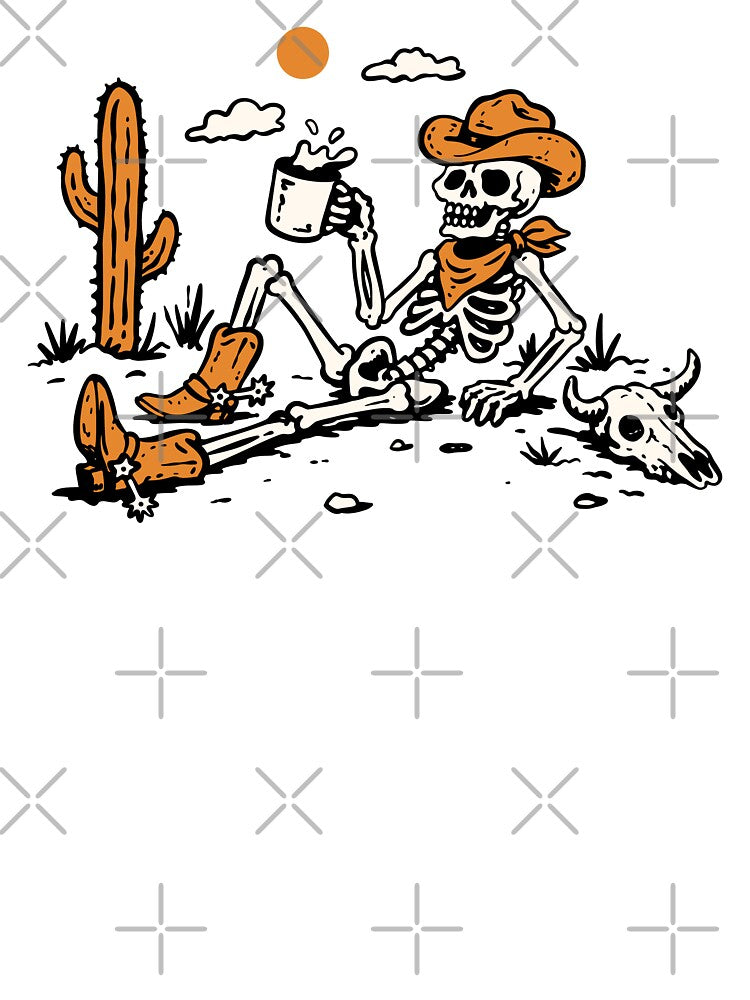Cowboy Skeleton Desert Western Coffee Design by trajeado14
