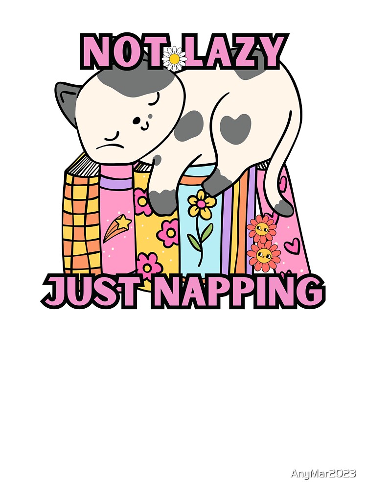 Adorable kitten sleeping with phrase by AnyMar2023