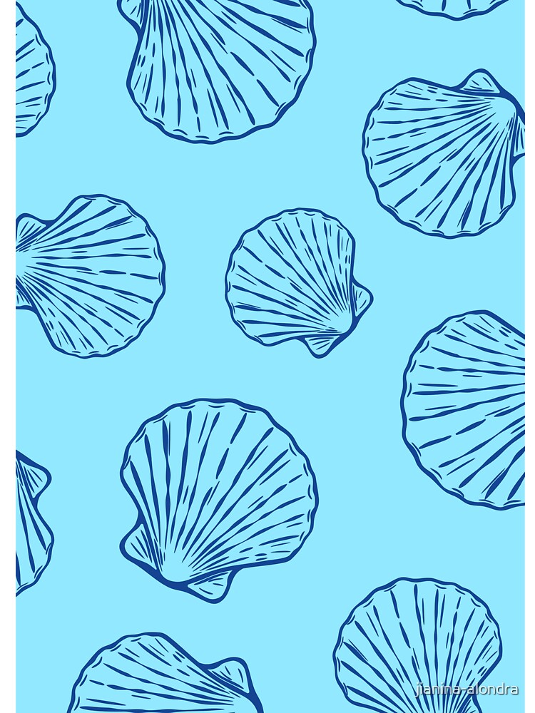 Blue Seashell Coastal Pattern by jianina-alondra