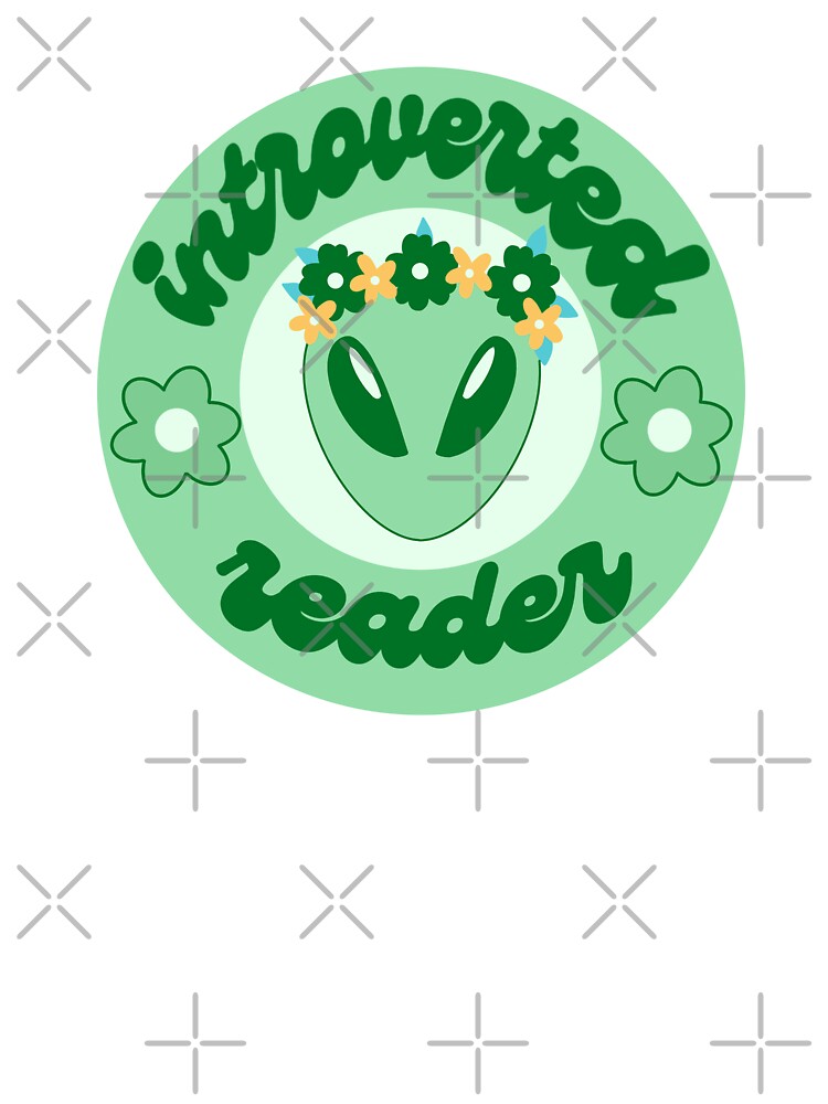Introverted reader green alien by RavenAMarie