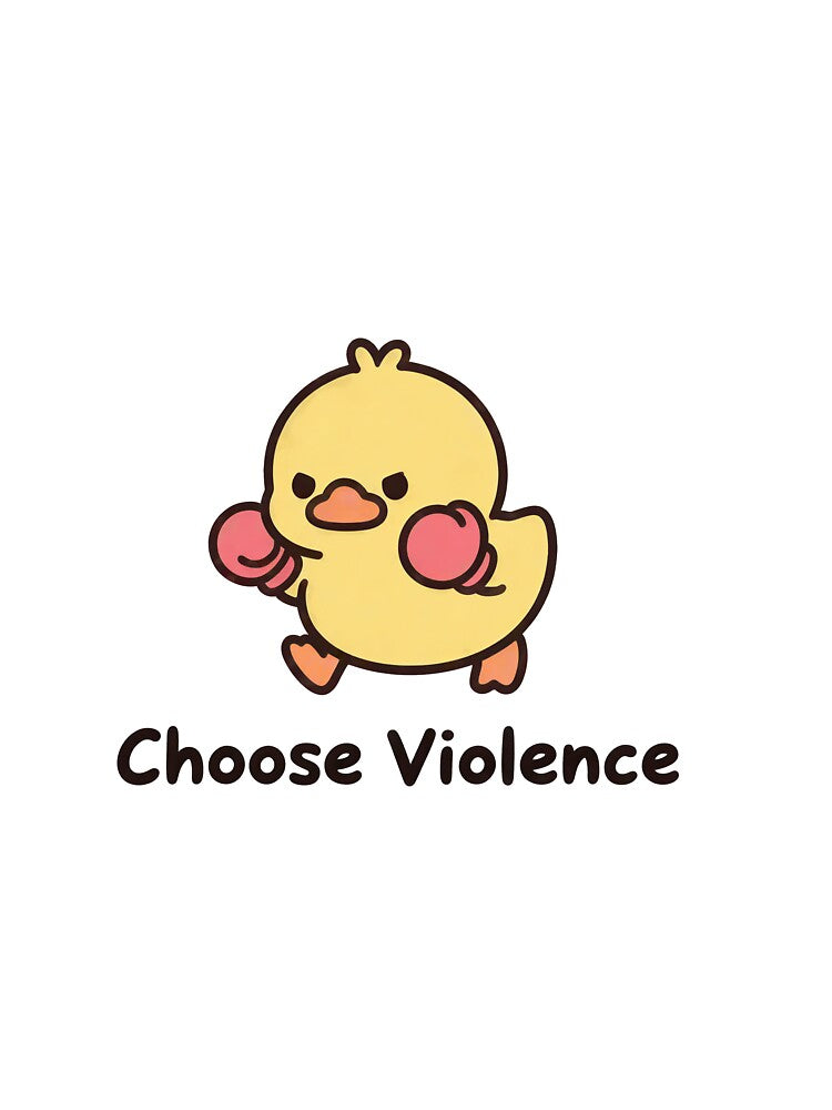 Cute Angry Duck Boxing Gloves Funny Sticker by HatemArtsSimple