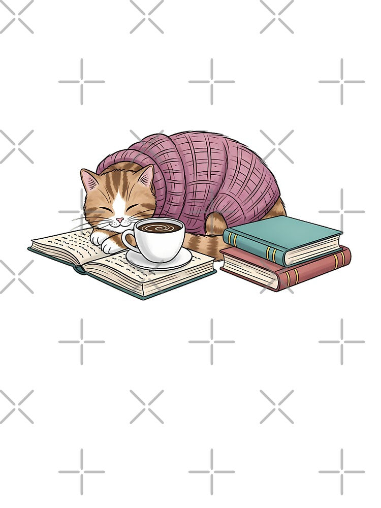 Coffee Books Quiet Cat Gift by pumsquare