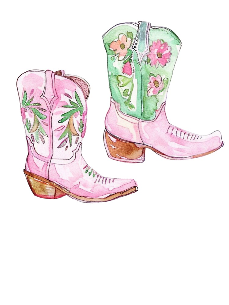 Pink Cowgirl Boots Aesthetic Illustration by infyberry