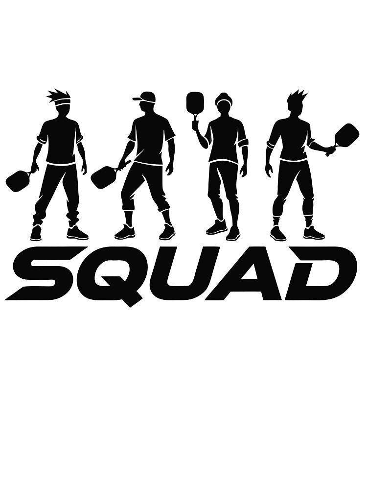 Pickleball Squad Team Players Silhouette Group Sticker by CutRootCo